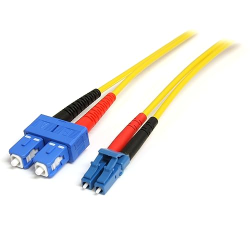 StarTech.com 7m Fiber Optic Cable - Single-Mode Duplex 9/125 - LSZH - LC/SC - OS1 - LC to SC Fiber Patch Cable (SMFIBLCSC7) Yellow 23 ft / 7 m LC to SC Single-Mode Duplex 9/125