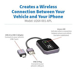 Eaton Tripp Lite Series Bluetooth Apple CarPlay Wireless Adapter for Car Screen, Mini Portable Size, USB-C and USB Adapter, iOS 10+, Plug and Play, iPhone Compatible, 3-Year Warranty (U264-001-APL)