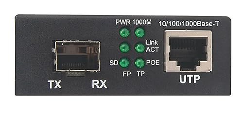 Gigabit PoE+ Media Converter 1 x 1000Base-T RJ45 Port to 1 x SFP Port, PoE+ Injector