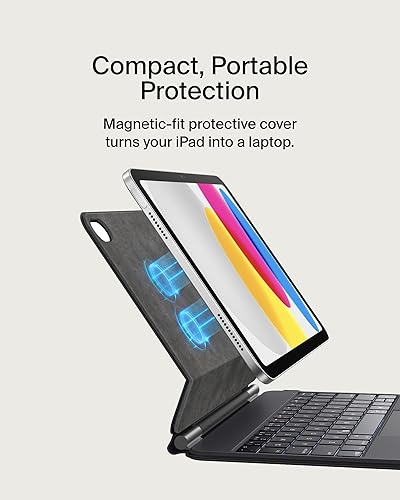 Belkin Pro Keyboard Case w/Magnetic Stand, Backlit Bluetooth Keyboard, Multi-Gesture Controls, Magnetic Apple Pencil Storage Compatibility, & Multimedia Keys for iPad 10th Generation 10.9 - Black
