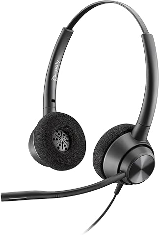 Plantronics Poly EncorePro 320 Stereo Headset - QD - Black QD (Quick Disconnect) Stereo