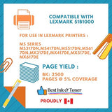 Best Compatible 51B1000 Toner Cartridge for use in Lexmark MS317/MS417/MS517/MS617/MX317/MX417/MX517/MX617