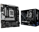 ASRock H810M-X Intel Core Ultra (Series 2) LGA1851 DDR5 up to 6400MHz M.2 Key E for WiFi 128GB SATA3 6.0 Gb/s Micro ATX Motherboard PCIe 4.0 H810 2.5G LAN USB3.2