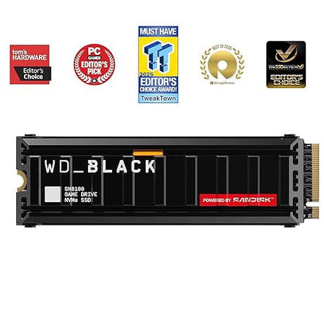 WD_BLACK SN8100 2TB NVMe Internal Gaming SSD Solid State Drive with Heatsink - Gen 5 PCIe 5.0x4, M.2 2280, Up to 14,900 MB/s - WDS200T1XHM 2TB SSD w/ Heatsink