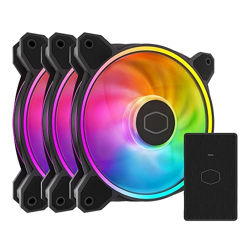 Cooler Master MasterFan MF120 Halo² 3in1 PC Case|Liquid Cooler|Air Cooler Fan, Dual Loop Gen 2 ARGB LEDs Rings, Dynamic PWM 120mm 2,050 RPM, Air Balance Blades, Hybrid Frame (MFL-B2DN-213P2-R2)