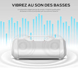 Monster Blaster 3.0 Portable Speaker, 120W Wireless Bluetooth Speaker, IPX5 Rechargeable Waterproof Bluetooth Speaker with USB Charge Out & Aux Input Blaster 3.0 White
