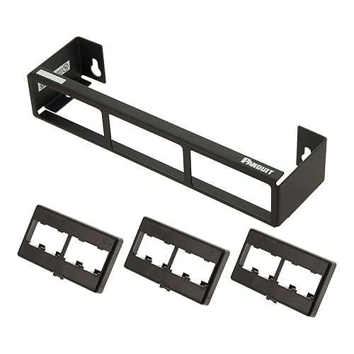Panduit CWPP12WBL 12-Port Flat Patch Panel with Wall-Mount Bracket, Black