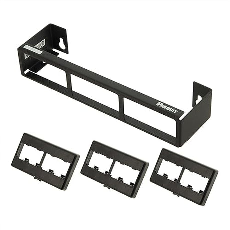 Panduit CWPP12WBL 12-Port Flat Patch Panel with Wall-Mount Bracket, Black