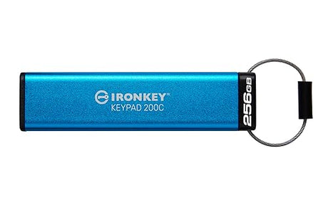 Kingston Ironkey Keypad 200 USB-C 256GB Encrypted Flash Drive | OS Independent | FIPS 140-3 Level 3 | XTS-AES 256-bit | BadUSB and Brute Force Protection | Multi-Pin Option | IKKP200C/256GB