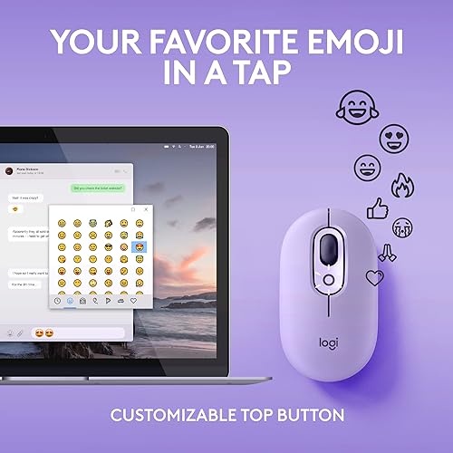 Logitech POP Mouse, Wireless Mouse with Customizable Emojis, SilentTouch Technology, Precision/Speed Scroll, Compact Design, Bluetooth, Multi-Device, OS Compatible - Cosmos Cosmos POP Mouse