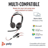 Poly Blackwire 5220 Stereo USB-C Headset + 3.5mm Plug + USB-C/A Adapter (Bulk)
