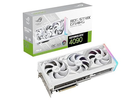 ASUS ROG Strix GeForce RTX™ 4090 White OC Edition Gaming Graphics Card (PCIe 4.0, 24GB GDDR6X, HDMI 2.1a, DisplayPort 1.4a)