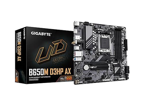 GIGABYTE B650M D3HP AX (rev. 1.0) AM5 LGA 1718 AMD B650 M-ATX DDR5, 2X PCIe 4.0 M.2, PCIe 4.0, USB 3.2 Gen2 Type-C, Wi-Fi 6E, 2.5GbE LAN