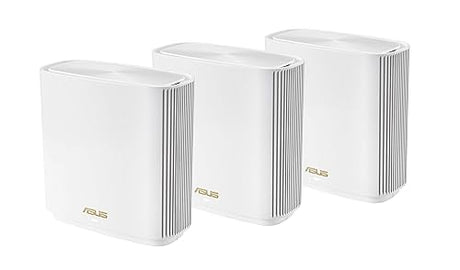 ASUS ZenWiFi Whole-Home Tri-Band Mesh WiFi 6E System (ET9 3PK), Coverage up to 7,800 sq.ft, 7800Mbps, New 6GHz Band, AiMesh, Lifetime Free Internet Security