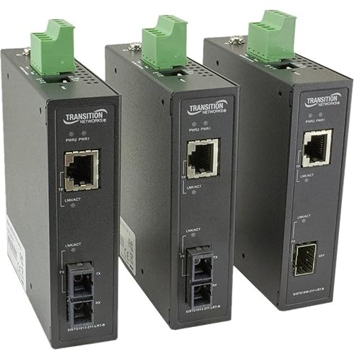 Transition Networks Unmanaged Hardened Gigabit Ethernet Media Converter - 1 x Network (RJ-45) - Gigabit Ethernet - 1000Base-X, 10/100/1000Base-T - 1 x Expansion Slots - SFP (Mini-GBIC) - 1 x SFP Slot