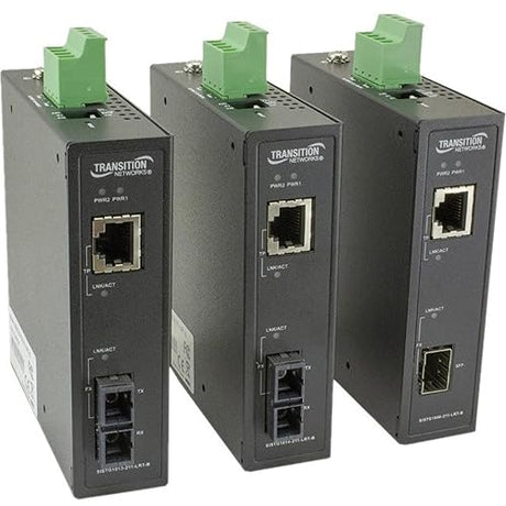Transition Networks Unmanaged Hardened Gigabit Ethernet Media Converter - 1 x Network (RJ-45) - Gigabit Ethernet - 1000Base-X, 10/100/1000Base-T - 1 x Expansion Slots - SFP (Mini-GBIC) - 1 x SFP Slot