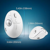 Kensington TB550 Wireless Trackball Mouse, Rechargeable Battery, Bluetooth(LE) & 2.4GHz Wireless Connections, Ergonomic Design, 4D Scroll Wheel, 128-bit AES Encryption, White-Silver (K72180WWVN) White/Silver