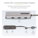 StarTech.com USB-C Multiport Adapter w/Attached USB-C to USB-A Dongle, Dual HDMI (4K30Hz/1080p60Hz), 3X USB-A 5Gbps, Mini Travel Dock, Laptop Docking Station, 1.3ft/40cm Cable (167B-USBC-MULTIPORT)