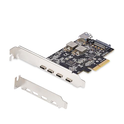 StarTech.com 5-Port USB PCIe Card, USB 3.2 10Gbps, PCI Express Card with 4X USB-C Ports, 1x USB-A Internal Port