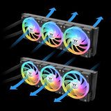 MAGFloe 360 Ultra CPU Liquid Cooler/Intel&AMD Compatible/ 3x120mm 500~2000rpm SWAFAN EX/ 360mm Radiator/MAGForce 2.0/3.95 Square LCD/Swappable Fan Blades/Black/CL-W432-PL12SW-A
