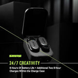 Shure MoveMic Two Kit - Pro Wireless Lavalier Microphones with Camera Receiver for DSLRs, iPhone, Android, Mac & PC, 2 Bluetooth Mini Mics, 24 Hours Charge, IPX4, Portable Clip Lavs (MV-Two-KIT-Z7) Two Channel Kit