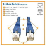 Tripp Lite Augmented Cat6 Cat6a Shielded 10G Patch Cable RJ45 M/M Blue 14' (N262-014-BL)