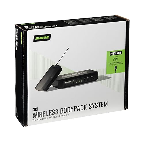 Shure BLX14/CVL UHF Wireless Microphone System - Perfect for Interviews, Presentations, Theater - 14-Hour Battery Life, 100m Range | Includes CVL Lavalier Mic, Single Channel Receiver | J11 Band J11 Band (596-616 MHz)