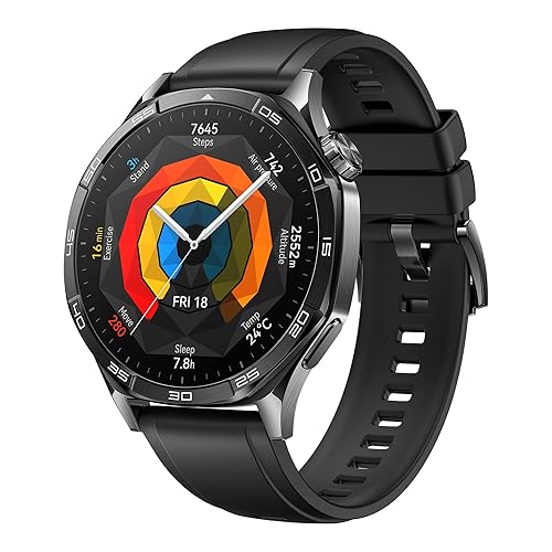 HUAWEI Watch GT 5 46mm Smartwatch, up to 14 Days Battery Life, All New Running and Cycling Sports Smart Watch, Sharp Edged Design, Black. Buy one to get a Free FreeBuds SE2, While Supplies Last. GT5 46mm Black