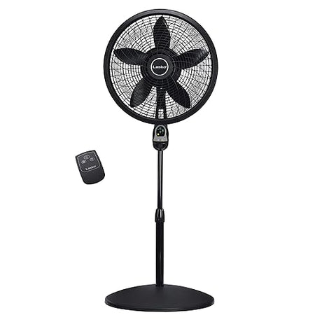 Lasko 1843 18 Remote Control Cyclone Pedestal Fan, Black