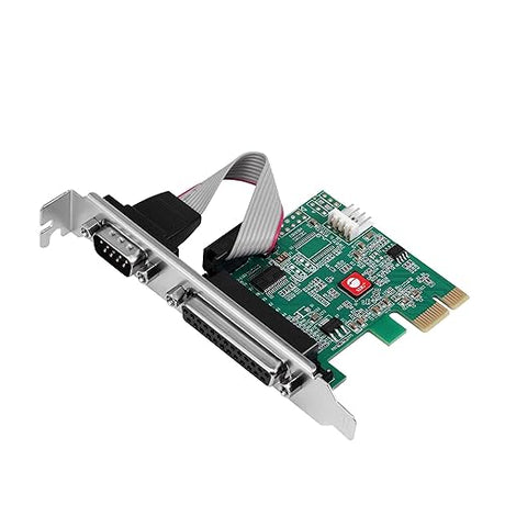 SIIG Single Serial Port/RS-232 and Single Parallel Port PCIe Card Compatible with 16C550 UART (JJ-E20311-S1)