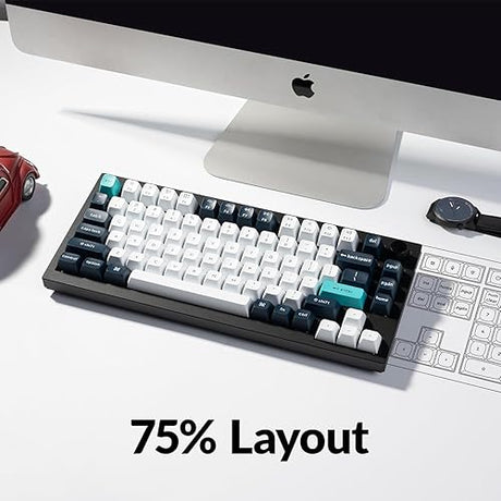 Keychron Q1 Max Hotswap Wireless Mechanical Keyboard|RGB|Aluminum Frame|Carbon Black|with Knob|Gateron Jupiter Brown|75% Layout (84 Keys)|Windows Mac OS (Q1M-M3) Jupiter Brown Carbon Black