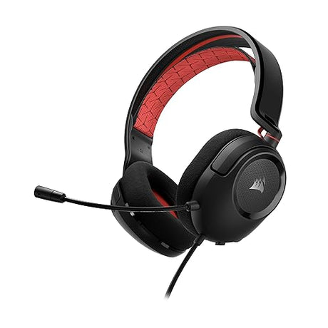 Corsair HS35 v2 Multiplatform Wired Gaming Headset – Flexible Omni-Directional Microphone – Universal 3.5mm Connection – PC, Mac, PS5, PS4, Xbox, Nintendo Switch, Mobile – Red v2 Stereo Red