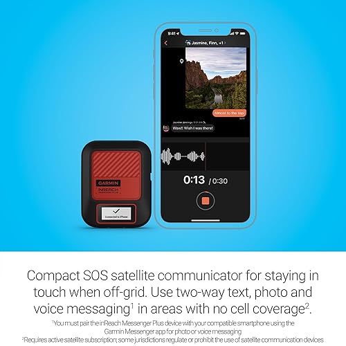 Garmin inReach® Messenger Plus, SOS Satellite Communicator with Photo, Text & Voice Messaging Without Cell Service, Long Battery Life, Durable, Temperature-Resistant, Water-Resistant (IPX7) Design
