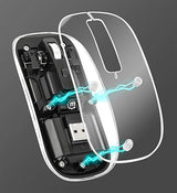 Manhattan 190268 mouse Wireless Optical 800-1600 dpi with Micro USB Receiver Black Transparent Black