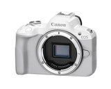 Canon EOS R50 Mirrorless Vlogging Camera (Body Only/White), RF Mount, 24.2 MP, 4K Video, DIGIC X Image Processor, Subject Detection & Tracking, Compact, Smartphone Connection, Content Creator