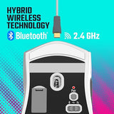 Cooler Master MM712 Wireless Gaming Mouse White with Adjustable 19,000 DPI, 2.4GHz and Bluetooth Wireless, Ultraweave Cable, PTFE Feet, RGB Lighting and MasterPlus+ Software