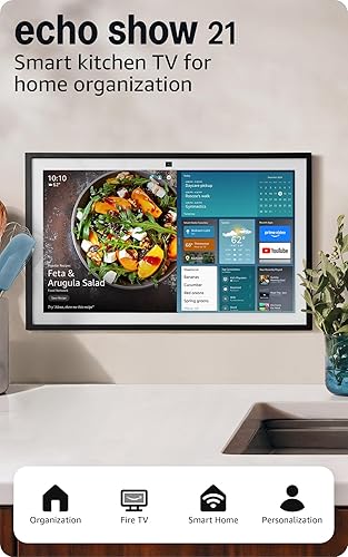 Amazon Echo Show 21 (newest model), Full HD 21 kitchen hub for home organization, with built-in Fire TV and Alexa+ Early Access 21-inch
