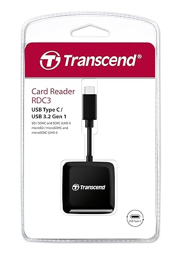 Transcend USB 3.2 Gen 1 USB Type-C Multifunctional Card Reader TS-RDC3, Black