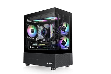 View 170 TG ARGB Black Micro-ATX Case; 3x120mm ARGB Fans Included; Supports Up to 280mm Radiator; Front & Side Dual Tempered Glass Panel; CA-1Z4-00M1WN-00; 3 Year Warranty