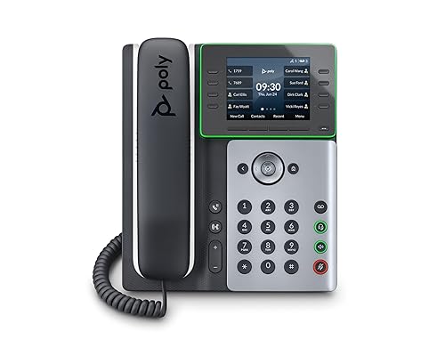 Poly Edge E350 IP Phone - Corded - Corded/Cordless - Wi-Fi, Bluetooth - Desktop, Wall Mountable - Black - TAA Compliant - VoIP - IEEE 802.11a/b/g/n/ac - 2 x Network (RJ-45) - PoE Ports