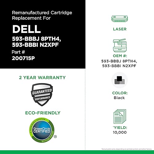 Clover Remanufactured Toner Cartridge Replacement for Dell B2375 | Black | High Yield