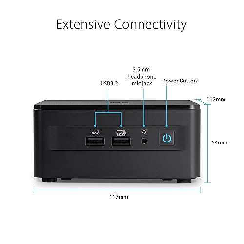 ASUS NUC 13 Pro Tall Barebone with Intel 13th Gen Core i7-1360P, Up to 64GB DDR4 RAM, Triple Storage Design, Thunderbolt™ 4, Wi-Fi 6E & Bluetooth 5.3, with VESA Mount Included