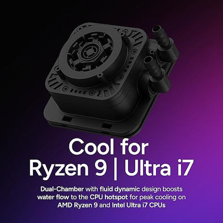 Cooler Master MasterLiquid ML240 Illusion Close-Loop AIO CPU Liquid Cooler, Translucent Dome, 3rd Gen Dual Chamber Pump, 240mm Radiator, Dual MF120 Halo for AMD Ryzen/Intel 1200/1151 MLX-D24M-A18P2-R1 240mm Radiator ML240 Illusion Cooler