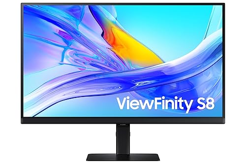 SAMSUNG 27 inch Viewfinity Flat High Resolution Black UHD Monitor, 5ms, HDR10, USB Type C, Ergonomic Design - (LS27D802UANXGO) [Canada Version](2025)