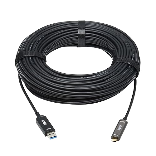 Tripp Lite Long Distance USB-A to USB-C Cable, 66 Feet / 20 Meters, 10 Gbps Data, Charging , Fiber Active Cable, Supports only USB 3.2 Gen 2, Male-to-Male, 3-Year Warranty (U428F-20M-D3) USB 3.2 Compatible 66 Feet / 20 Meters