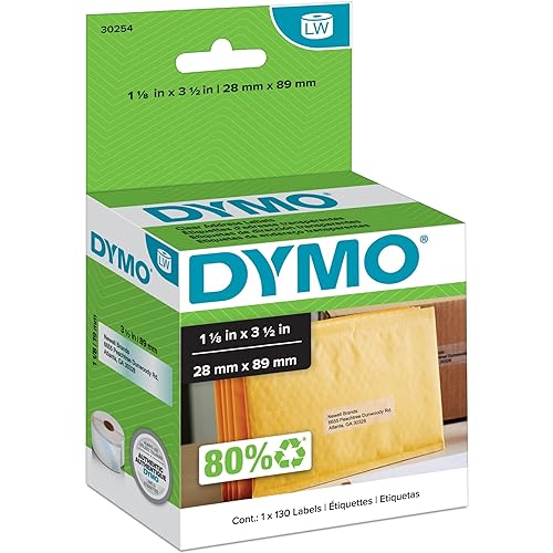 Dymo, DYM30254, Clear Address Labels, 130 / Roll, Clear
