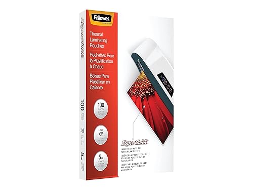 Fellowes Glossy SuperQuick Pouches - Letter, 5 mil, 100 Pack