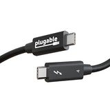 Plugable Thunderbolt 4 Cable [Thunderbolt Certified] - 3.3ft USB4 Cable with 100W Charging, Single 8K or Dual 4K Displays, 40Gbps Data Transfer | Compatible with Thunderbolt, USB4, USB-C - Driverless 1M