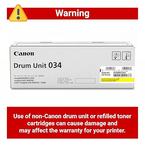 Canon Genuine Toner Drum 034, Yellow