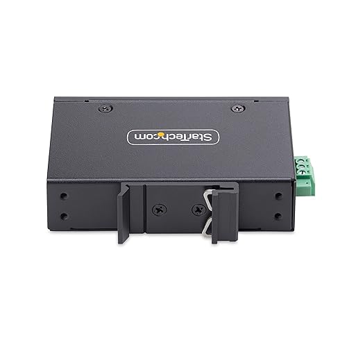 StarTech.com 5-Port Unmanaged Industrial Network Switch, 100/1000 Ethernet, DIN Rail/Wall-Mount, IP30, -40-167F, 9~60VDC, TAA